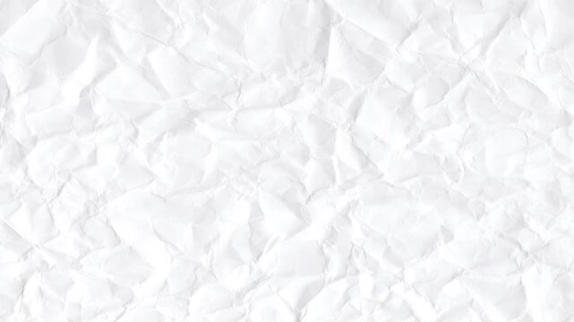crumpled paper background, crinkled white Paper texture stop motion, crumpled paper texture,White crumpled paper stop motion background texture. Seamless looping in 4k