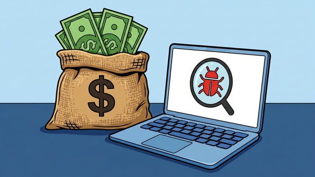 Bug bounty program with reward for ethical hackers, laptop reward for reporting