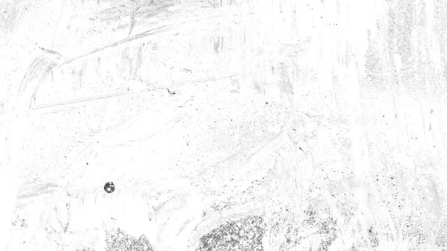 White Grunge Texture Overlay.4K abstract animated background featuring rough paint strokes and ink splatters for creative video effects.