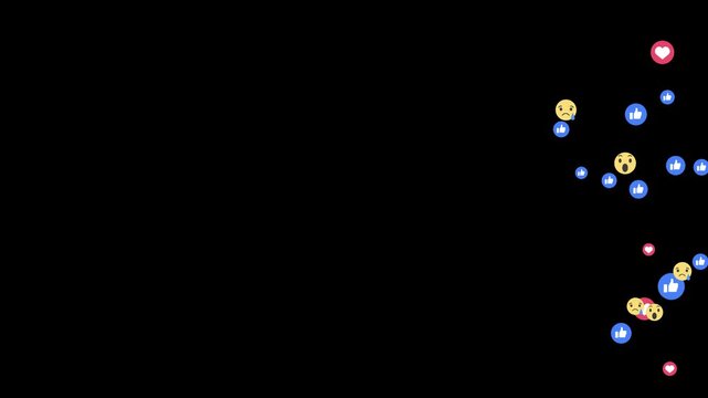 Floating animation of a love emoji icon for social media, Motion graphics of facebook live concept