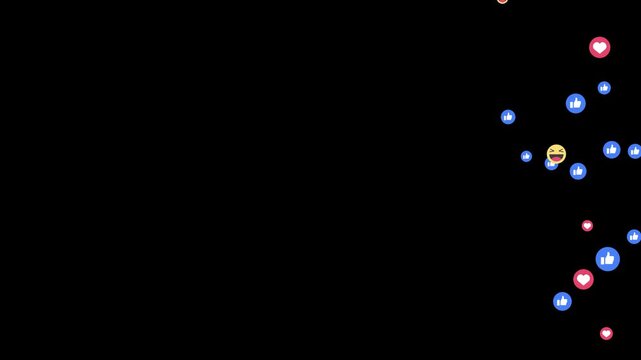 Floating animation of a love emoji icon for social media, Motion graphics of facebook live concept