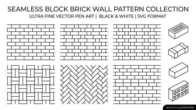 Seamless Brick Wall Patterns Collection