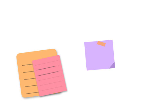 Colorful sticky paper notes for reminders and office tasks illustration