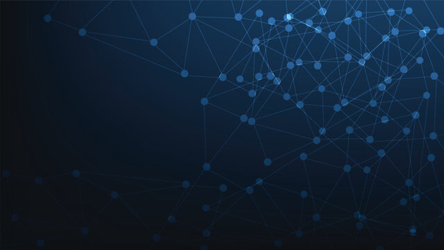 blue network technology background with blank space 