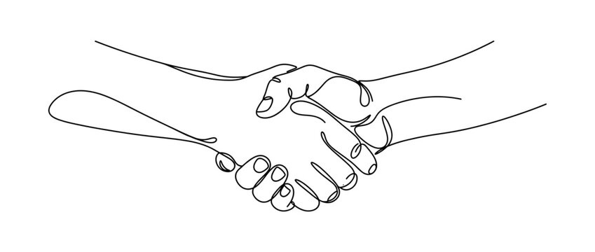 Continuous Line Drawing of Handshake Gesture