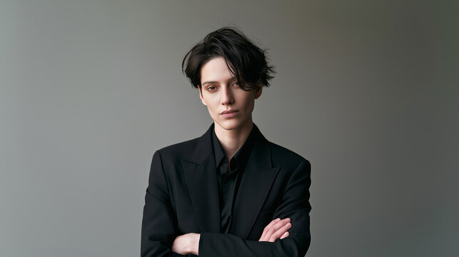 Professional in Black Suit Headshot..