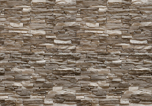 Seamless Weathered Grey Ledger Stone Wall Texture