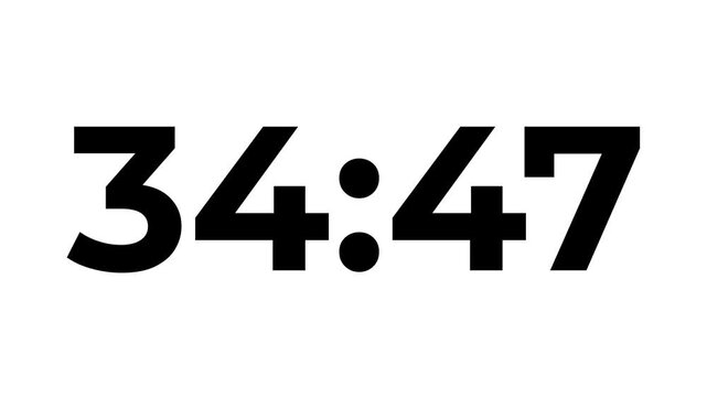 38 minute countdown timer .38 minute stopwatch , analog clock icon animated video