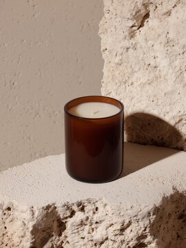 Amber Candle On Tufa