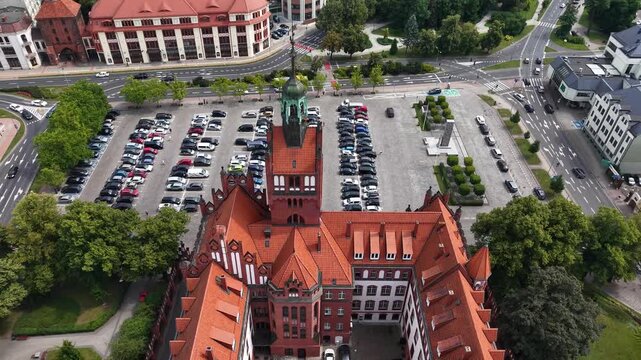 aerial view of the city slupsk