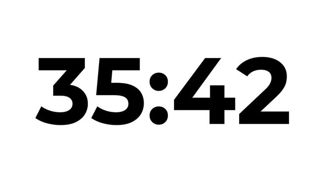 39 minute countdown timer .39 minute stopwatch , analog clock icon animated video