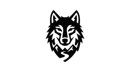 Obraz premium Stylized Wolf Head with Mountain Landscape Inside.