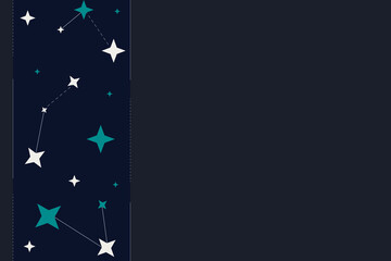 Vertical side border of cyber constellation nodes. Modern winter holiday corporate presentation background template. © The Flat Lab