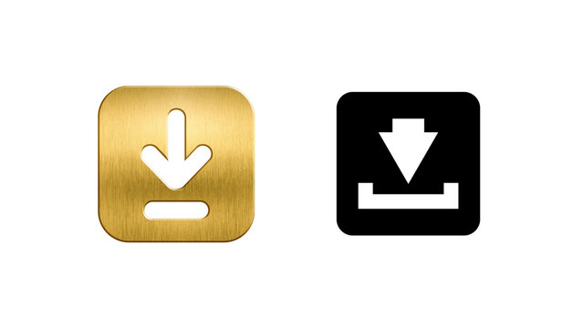 Minimal download icon isolated on transparent background. Modern PNG symbol for file download, apps, websites, UI, buttons, interfaces and graphic design projects.