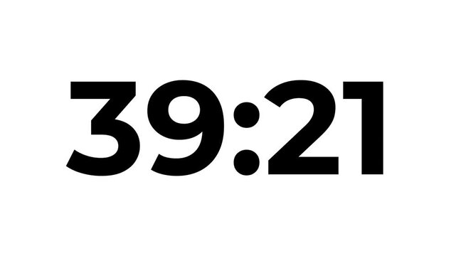 43 minute countdown timer .43 minute stopwatch , analog clock icon animated video