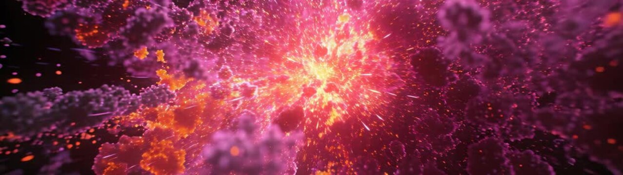 Universe showing expansion cosmic dust and celestial bodies forming representing astronomical processes in outer space.
