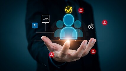 Fototapeta premium Human resource management and artificial intelligence data analytics networking concept