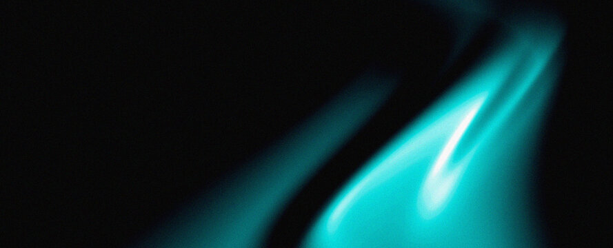 Teal Cyan Neon Light Wave Diagonal Gradient Background with Grain