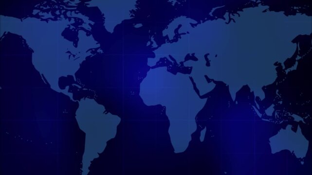 Breaking News Template intro for TV broadcast news show program with 3D text badge lower third. News background screen red blue world map rotation, earth globe spinning animation. studio background. 