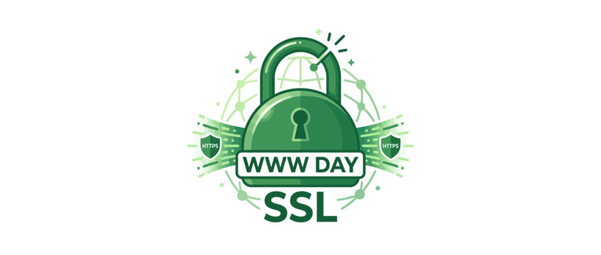 Green Padlock Secure Internet WWW Day SSL Protection Concept