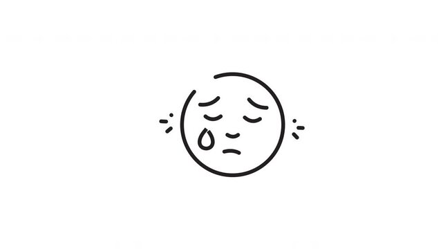 Ideal for articles about emotional expression, mental health, or social media. Perfect for illustrating moodrelated content in a minimalist style.