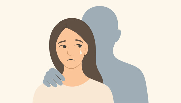 Sad Woman Experiencing Harassment and Unwanted Touch Concept