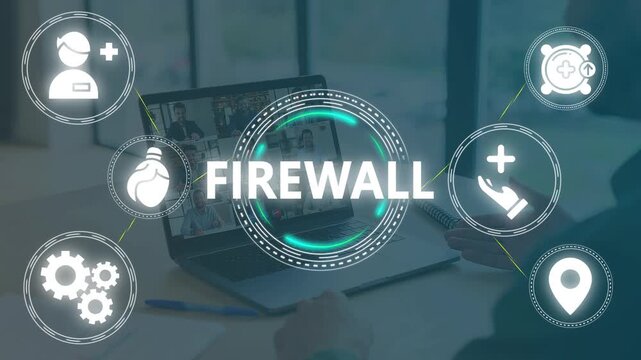 Healthcare Firewall & Cybersecurity: Medical Data Protection, Patient Privacy, and Digital Security Concept. Doctor with Secure Network.