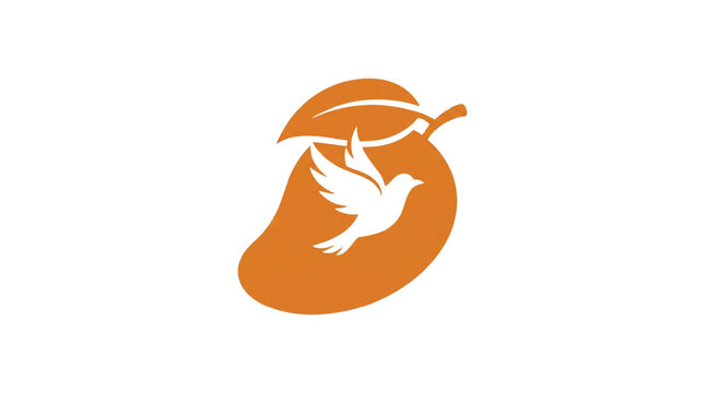Negative Space Mango Bird Illustration, Dual Image Vector Concept national mango day