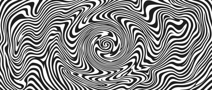 Abstract Black and White Swirl Pattern Background