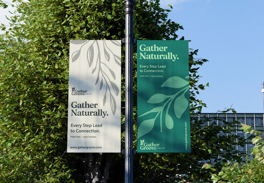 Urban Pillar Flag Mockup