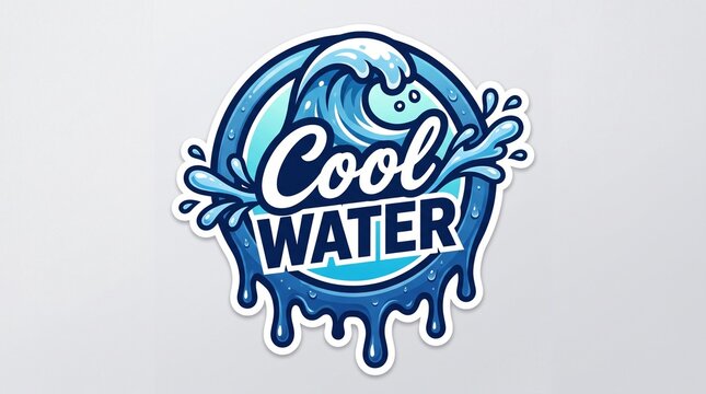 Vibrant water themed mascot logo with splashing typography with evoking freshness energy modern graphic style