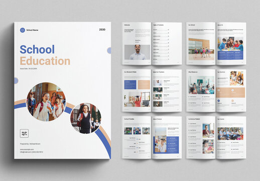 School Education Brochure Layout Design Template
