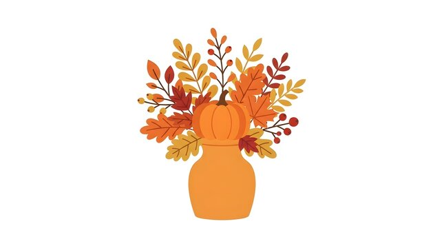 Festive thanksgiving background pumpkin autumn leaves floral arrangement