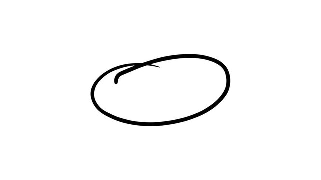 Red marker circle or oval highlight frame for emphasis isolated animation on white background.