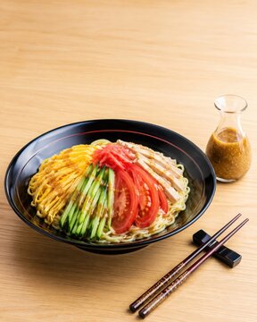 Hiyashi Chuka Cold Ramen With Colorful Summer Toppings