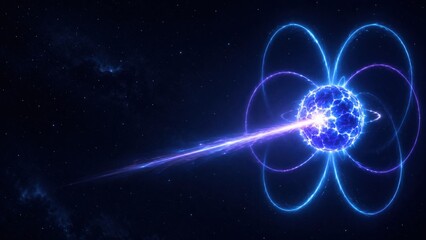 Fototapeta premium Magnetar Gamma Flare Beam In Deep Space