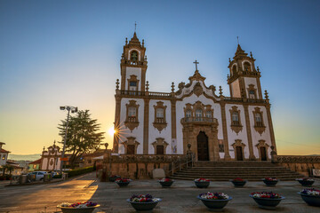 Church of the Mercy in Viseu, Portugal, in the cathedral square at dusk © AntonioLopez