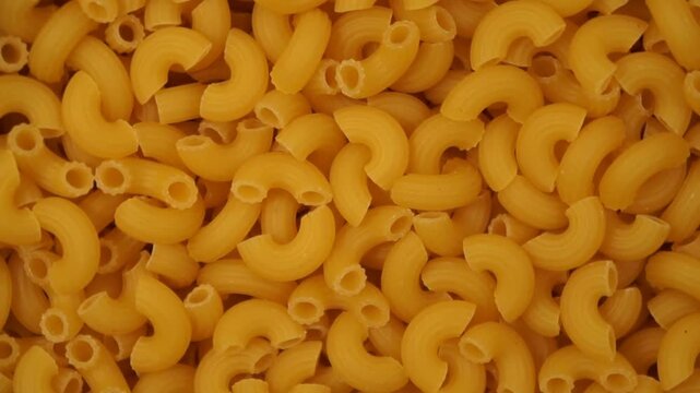 Rotation of macaroni close up