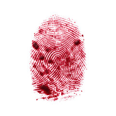 Red bloody fingerprint mark with detail ridges © shuphanida