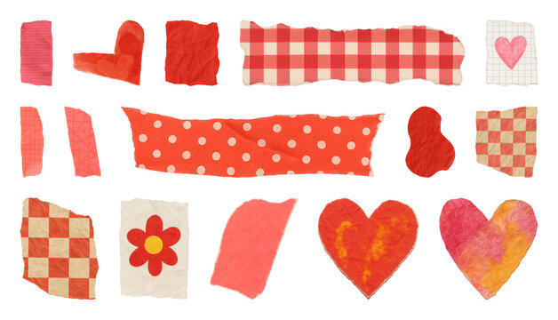 PNG Colorful torn paper shapes on transparent background