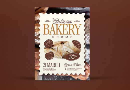 Beige Scrapbook Artisan Bakery Promo Flyer Layout