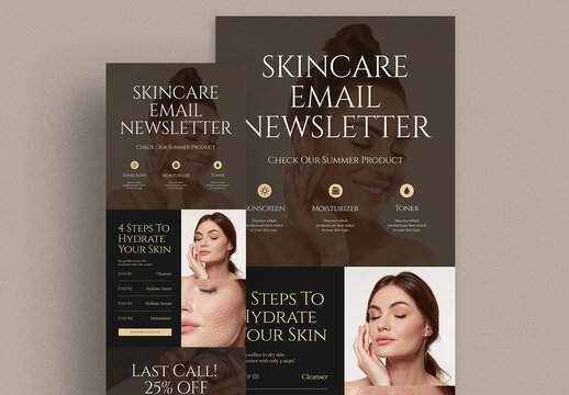 Black Modern Skincare Email Newsletter