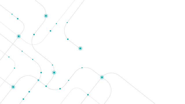 Minimal Digital Connection Path Background with Abstract Curved Lines, Data Flow and Technology Network