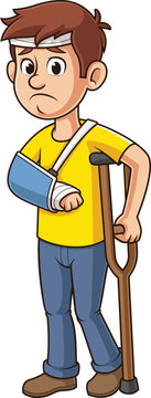 Cartoon caucasian man looking hurt vector illustration