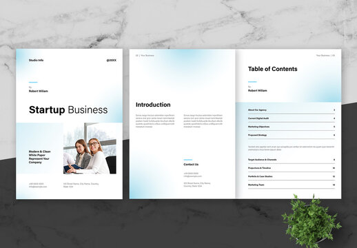 Blue And Black Startup Business White Paper