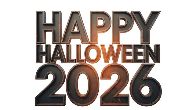 Happy Halloween Greeting Text Design For Year 2026 Celebration