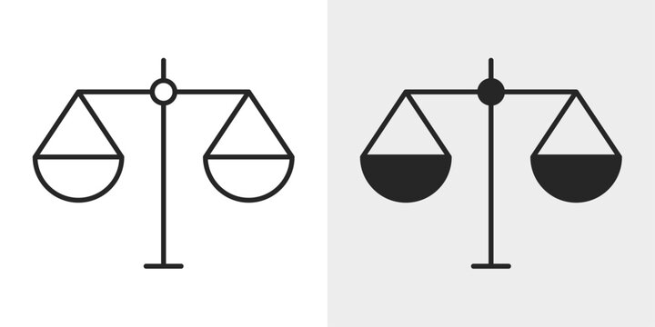 Balance Icon represents financial stability, equality, and balanced business management with an editable outline vector illustration.