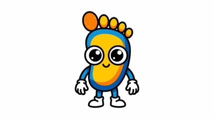 Fototapeta premium Cute Colorful Foot Character Cartoon Mascot Design for Pediatric or Podiatry Branding and Playful Healthcare Education