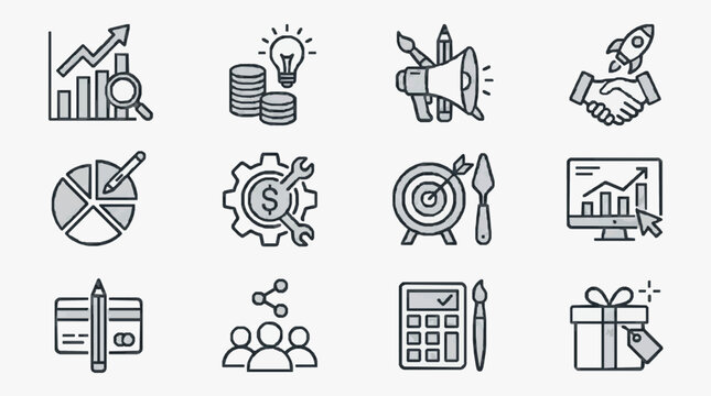 Business and productivity icons collection.