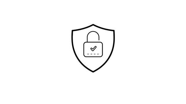  vector illustration of a shield with sword on white background